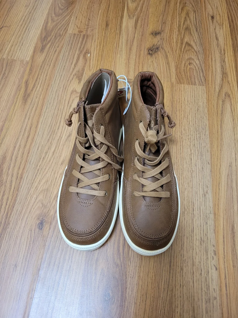 Nwt Billy Shoes Boys Brown Zipup High Top Sneakers